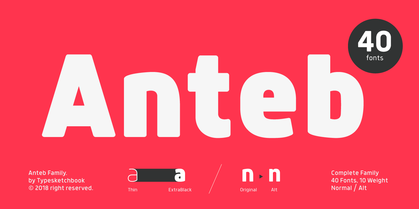 Ejemplo de fuente Anteb Alt Extra Bold Italic